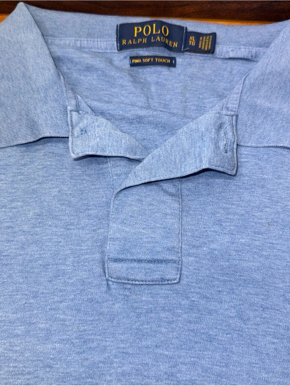 Polo by Ralph Lauren Heathered Sky Blue Polo with Red Pony